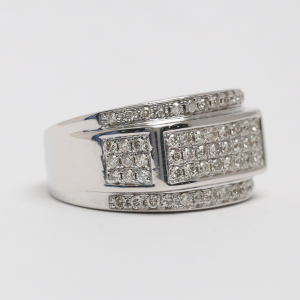 Inel cu Diamante din Aur Alb 10k