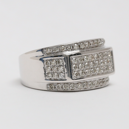 Inel cu Diamante din Aur Alb 10k