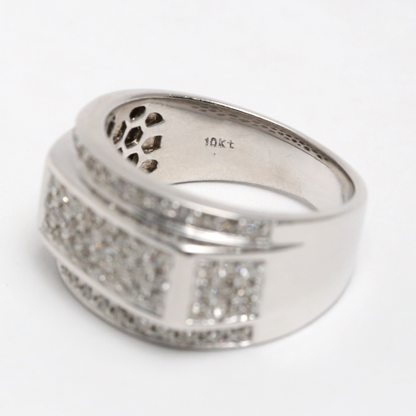 Inel cu Diamante din Aur Alb 10k