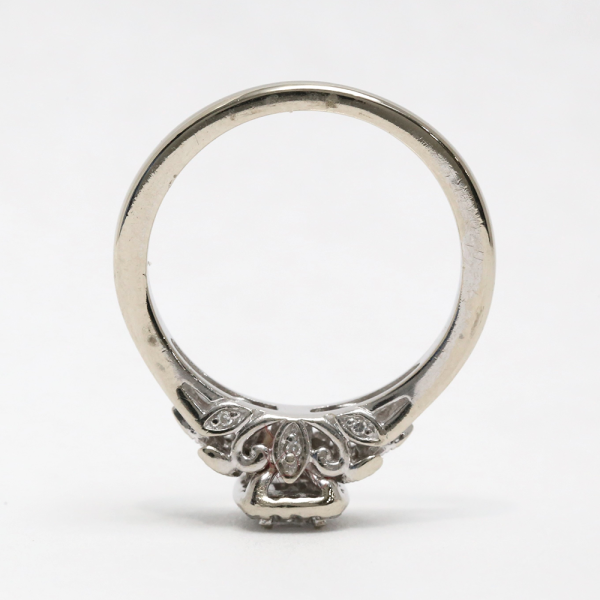 Inel Logodnă cu Diamante din Aur Alb 14k