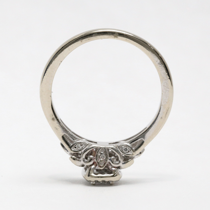 Inel Logodnă cu Diamante din Aur Alb 14k