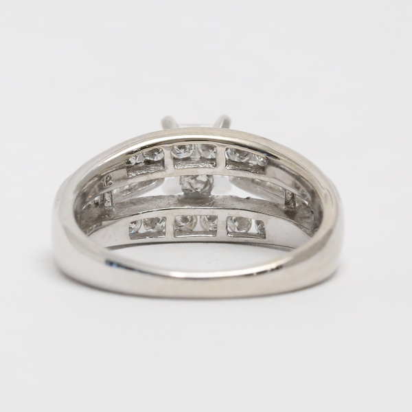 Inel Logodnă cu Diamante din Aur Alb 14k