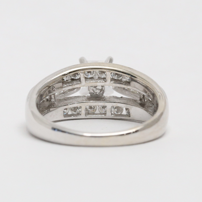 Inel Logodnă cu Diamante din Aur Alb 14k