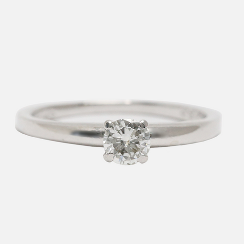 Inel Logodnă cu Diamante din Aur Alb 14k