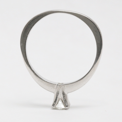 Inel Logodnă cu Diamante din Aur Alb 14k