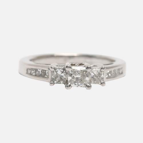 Inel cu Diamante din Aur Alb 14k