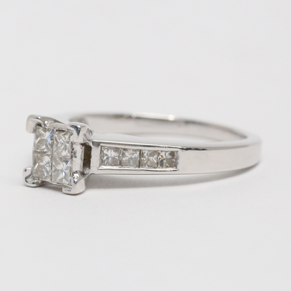 Inel cu Diamante din Aur Alb 14k