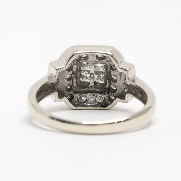 Inel cu Diamante din Aur Alb 14k