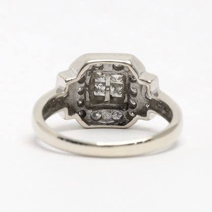 Inel cu Diamante din Aur Alb 14k