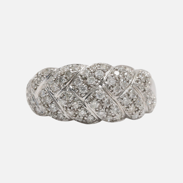 Inel cu Diamante din Aur Alb 14k