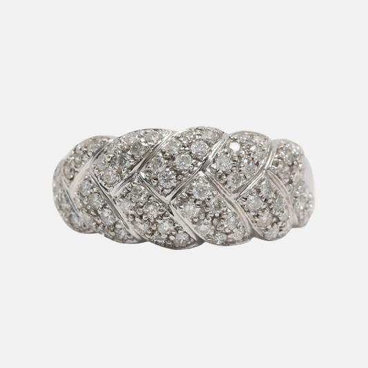 Inel cu Diamante din Aur Alb 14k