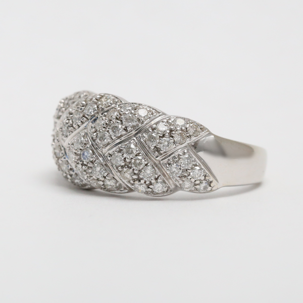 Inel cu Diamante din Aur Alb 14k