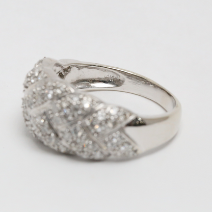 Inel cu Diamante din Aur Alb 14k