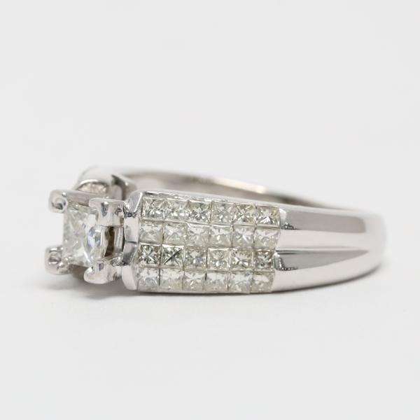 Inel cu Diamante din Aur Alb 14k