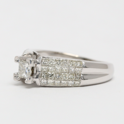 Inel cu Diamante din Aur Alb 14k