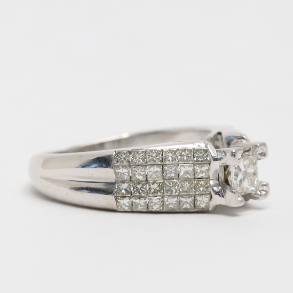 Inel cu Diamante din Aur Alb 14k