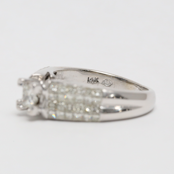 Inel cu Diamante din Aur Alb 14k