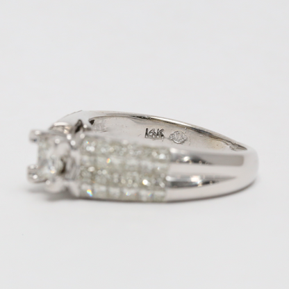 Inel cu Diamante din Aur Alb 14k