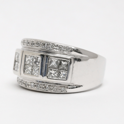 Inel cu Diamante din Aur Alb 14k