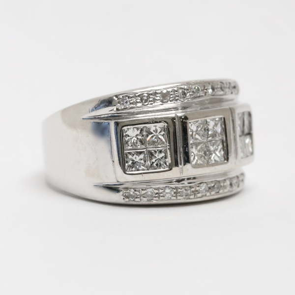 Inel cu Diamante din Aur Alb 14k