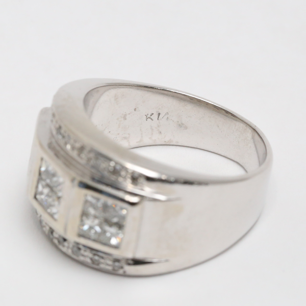 Inel cu Diamante din Aur Alb 14k