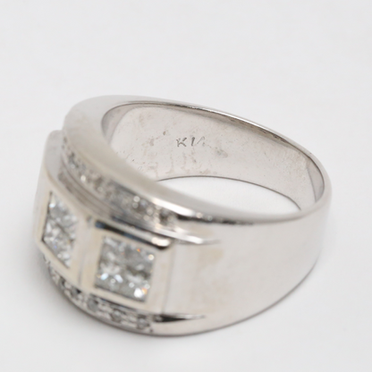 Inel cu Diamante din Aur Alb 14k