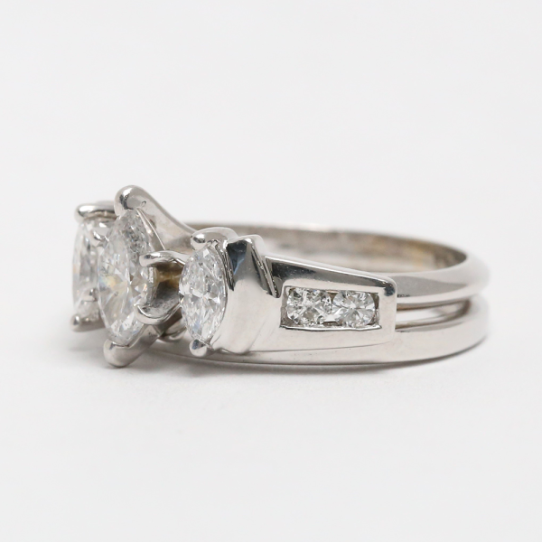 Inel cu Diamante din Aur Alb 14k