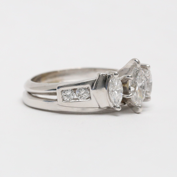 Inel cu Diamante din Aur Alb 14k