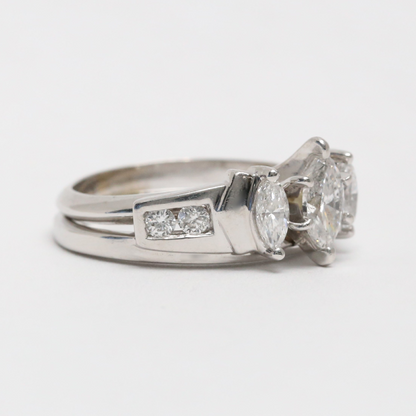 Inel cu Diamante din Aur Alb 14k