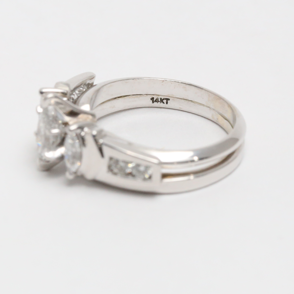 Inel cu Diamante din Aur Alb 14k