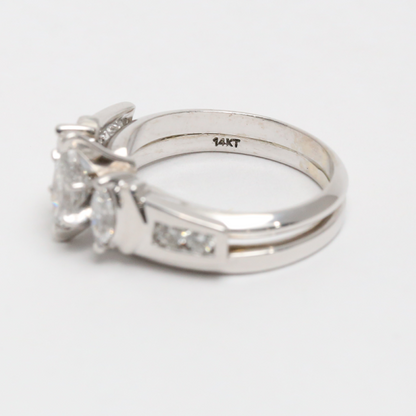 Inel cu Diamante din Aur Alb 14k