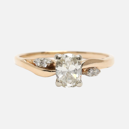 Inel Logodnă cu Diamante din Aur Galben 14k