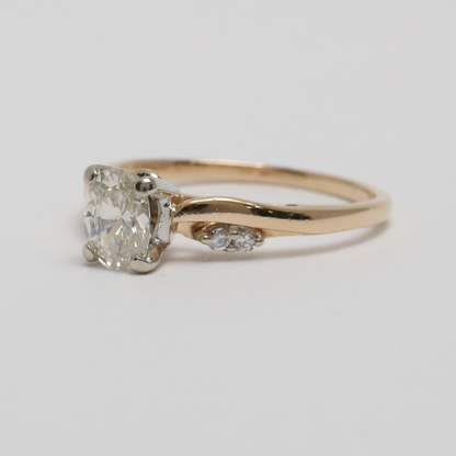 Inel Logodnă cu Diamante din Aur Galben 14k