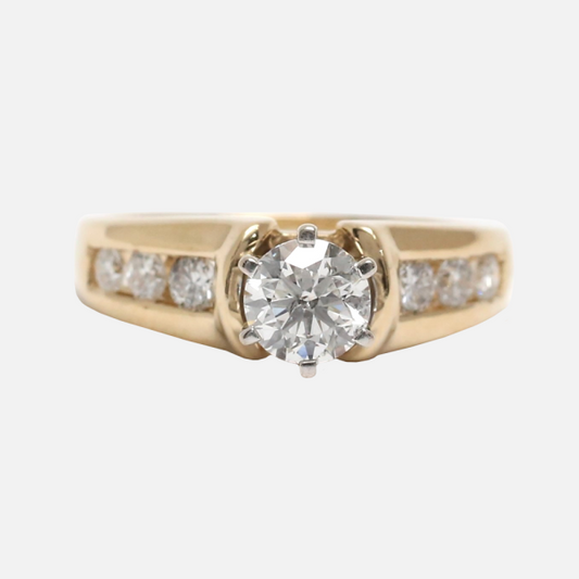Inel Logodnă cu Diamante din Aur Galben 14k