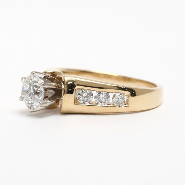 Inel Logodnă cu Diamante din Aur Galben 14k