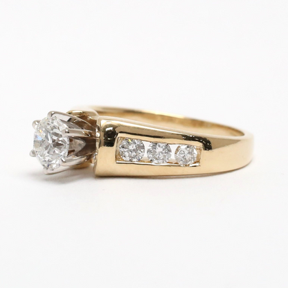 Inel Logodnă cu Diamante din Aur Galben 14k