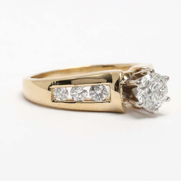 Inel Logodnă cu Diamante din Aur Galben 14k