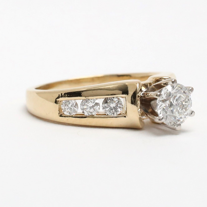 Inel Logodnă cu Diamante din Aur Galben 14k