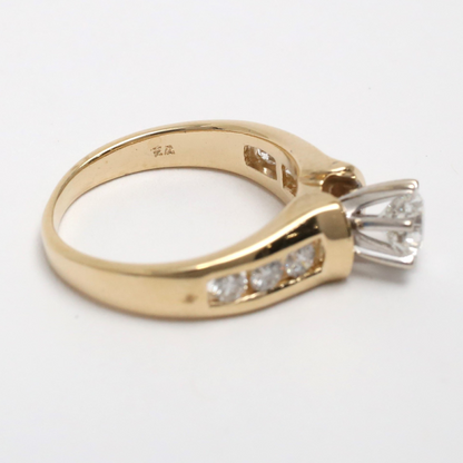 Inel Logodnă cu Diamante din Aur Galben 14k