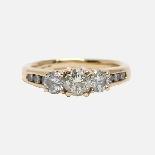 Inel Logodnă cu Diamante din Aur Galben 14k
