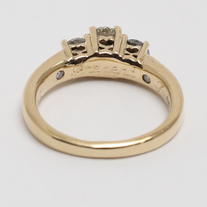 Inel Logodnă cu Diamante din Aur Galben 14k