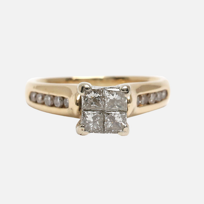 Inel cu Diamante din Aur Galben 14k