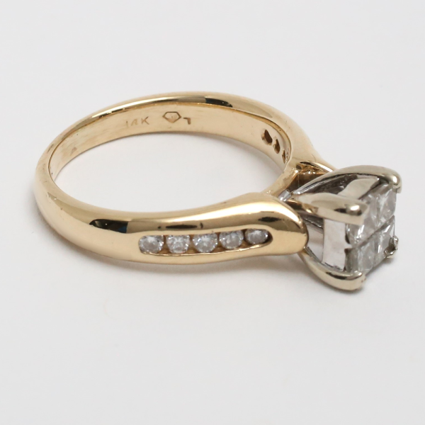 Inel cu Diamante din Aur Galben 14k