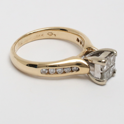 Inel cu Diamante din Aur Galben 14k