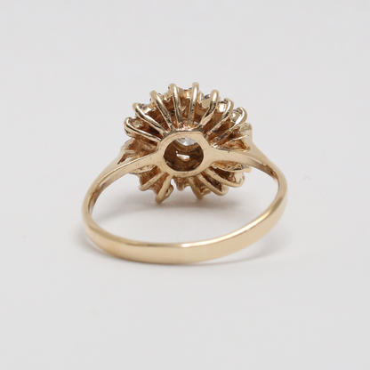 Inel de Cocktail cu Diamante din Aur Galben 14k