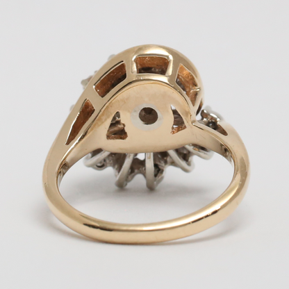 Inel de Cocktail cu Diamante din Aur Galben 14k