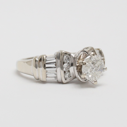 Inel cu Diamante din Aur Alb 14k