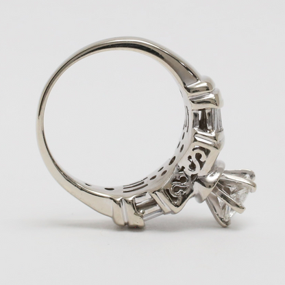 Inel cu Diamante din Aur Alb 14k