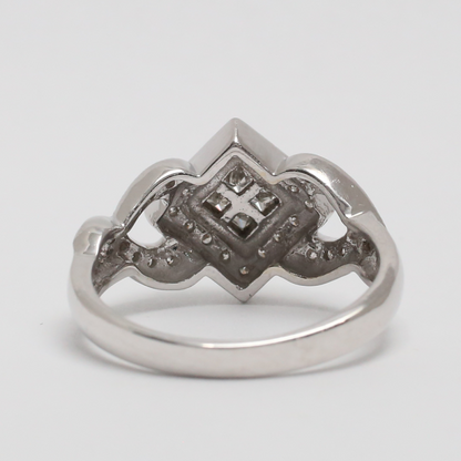 Inel cu Diamante din Aur Alb 14k