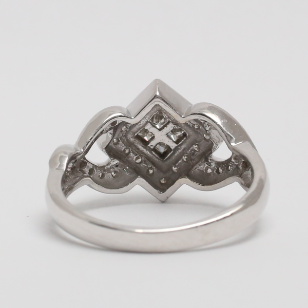 Inel cu Diamante din Aur Alb 14k